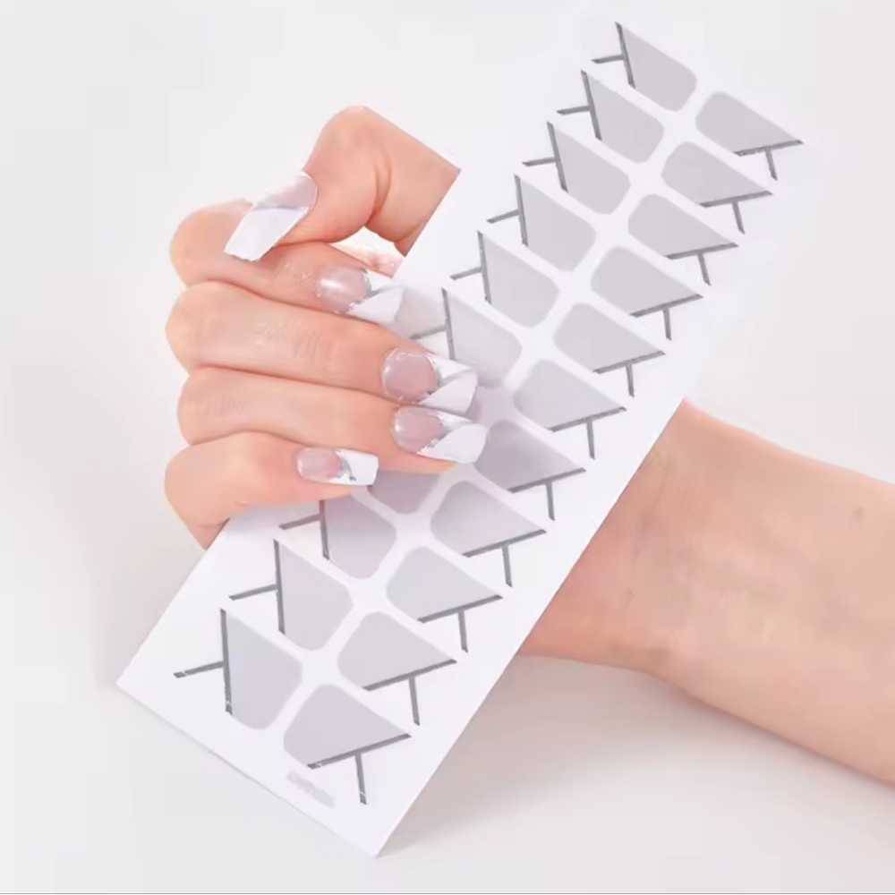 Gray and White Nail Art Stickers